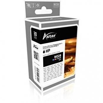 Cartucho de tinta Astar color (sustituye HP C8728AE, 28) - Compatible con impresoras HP Deskjet 3320 - Tinte a base de pigmento (Cian, Magenta, Amarillo)