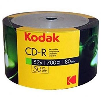 Kodak CD-R 700Mb/s 80min 52x Writing Speed Pack of 50 in Foil