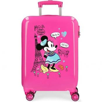 Disney Minnie Around The World Paris Fucsia Maleta de Cabina Infantil Rígida 38cm con Capacidad de 34L