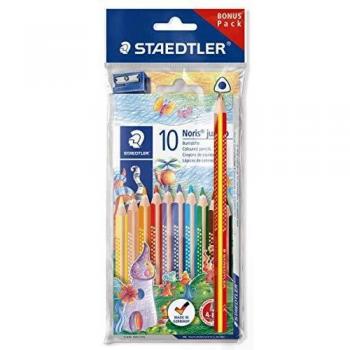 Staedtler 61SET8. Lápices de colores. Caja con 10 unidades más lápiz arcoiris y sacapuntas.
