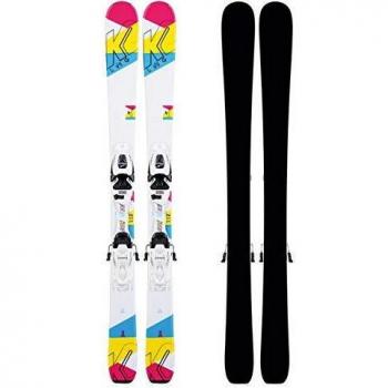 K2 Luv Bug 4.5 FDT JR 10D0809.209.1.076-Ski - Juego de esquís con Fijaciones para niña, diseño 76