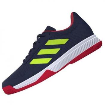 adidas Gamespec Zapatilla de Tenis Todas Las Superficies Niños - Azul Oscuro, Verde Neón, Modelo K Ji4322 Junior, Diseño Unisex, Ideal para Pista Dura, Colores: Azul Marino y