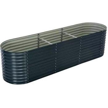vidaXL Arriate Acero Galvanizado 320x80x81 Gris Macetero Plantador Sembrador