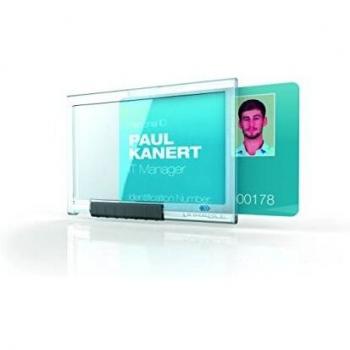 Portabadge Durable Pushbox Mono 54x87mm - Pack de 10 unidades, transparente