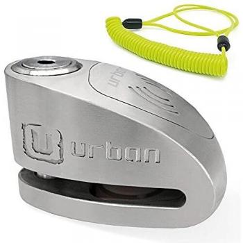 URBAN UR910S Candado Antirrobo Moto Disco con Alarma 120 Db, Doble Cierre 10mm, Homologado Sra, 10 mm
