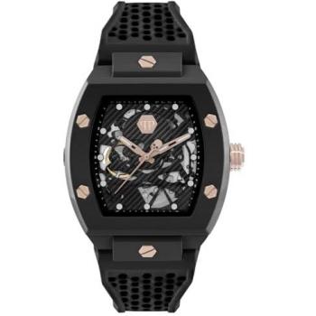 Philipp Plein The Skeleton Ecoceramic Men's Black Watch PWVBA0523, Automatic, Silicone, One Size