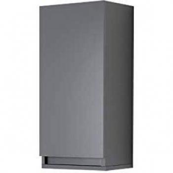 Unidad de pared gris pastel con puerta 30x25x69 cm para baño, diseño compacto y funcional