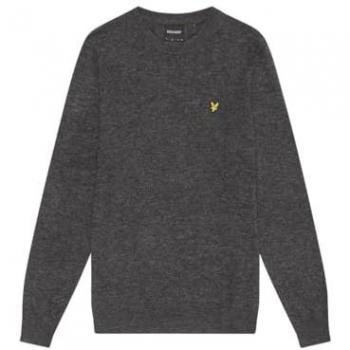 Lyle & Scott Men's Soft Lambswool Blend Grey Crew Neck Sweater - Size S