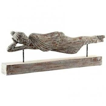 DT FD-141994 Figura Madera Buda Decape, Blanco, 78 x 9 x 28 cm
