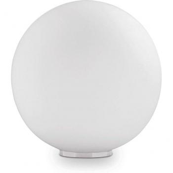 Lámpara de mesa Ideallux Mapa, Ø 10 cm, vidrio opalino blanco, globo