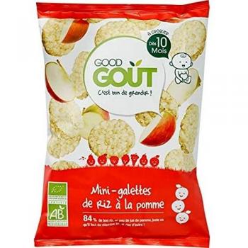Mini-Galetas de Arroz Orgánico con Manzana para Bebés a Partir de 10 Meses - 40g