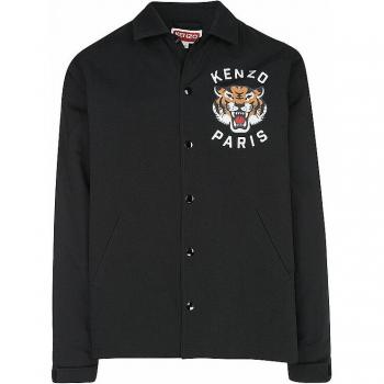 KENZO Black Light Jacket for Men - Size M - Front Button Closure with Logo