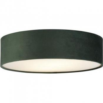 Lámpara de techo Drum 2 bombillas Plástico, terciopelo, acero dulce Verde, gel, blanco