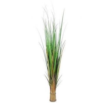 artplants.de Manojo de Hierba Artificial, Atado, Verde-marrón, 150cm - Mata - Planta Artificial
