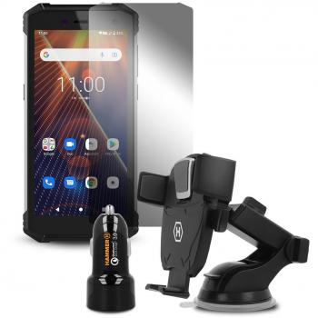Pack Smartphone Rugerizado Hammer Energy 2 Eco Extreme Negro y Plata 32GB ROM 3GB RAM 5.5 HD+ NFC Dual SIM Quad-Core + Accesorios