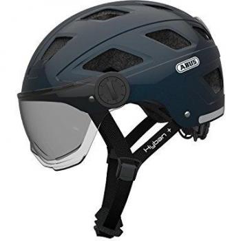 ABUS hyban + casco para bicicleta , todo el año, unisex, color midnight blue - smoke visor, tamaño medium