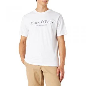 Camiseta Marc O'Polo Regular Fit Blanca para Hombre con Estampado de Logo y Mensaje, Talla M