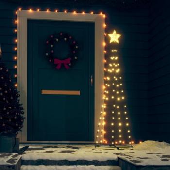 Warm White LED Cone Christmas Tree with 84 Lights, 50x150 cm