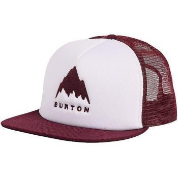 Gorra Burton I-80 Snapback Trucker Roja y Blanca con diseño de malla trasera y cierre ajustable
