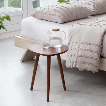 Walnut Tora Triangular Mango Wood End Table - Small