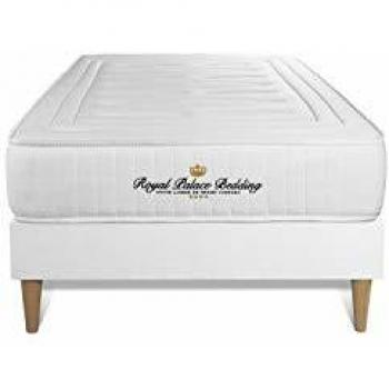 Conjunto Royal Palace Bedding - Base tapizada blanca + Colchón viscoelástico 90 x 190 cm