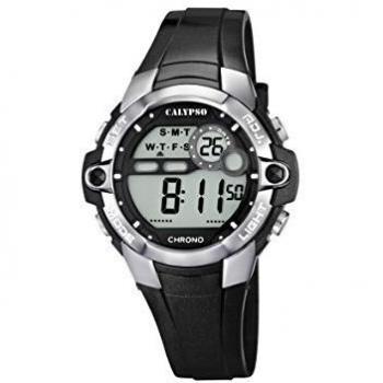 Calypso Unisex Digital Watch with LCD Dial Digital Display and Black Plastic Strap K5617/6