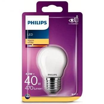 Philips bombilla LED E27, 4.3 W, luz blanca