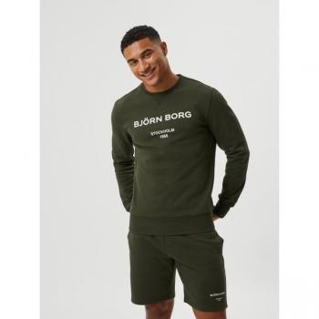 Björn Borg Borg Logo Crew Sweatshirt, Green, Size L