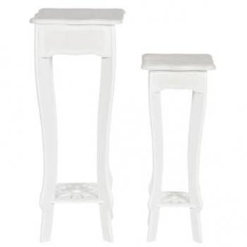 Juego de 2 mesas Home ESPRIT Blanco Madera MDF 30 x 30 x 76,5 cm