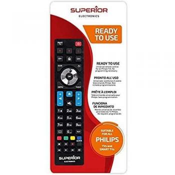 Superior Electronics SUPTRB010 - Mando a Distancia Universal para Todos los televisores Philips, Listo para Usar, no Requiere programación, Negro
