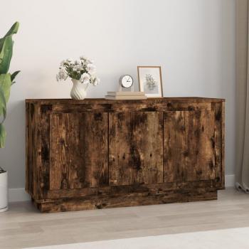 Aparador de madera contrachapada 102x35x55 cm en roble ahumado, mueble de almacenaje para salón, buffet, armario auxiliar y armario de almacenamiento