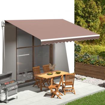 Toldo de lona Día y Noche 4,5x3 m marrón con protección UV para terraza, patio exterior y jardín
