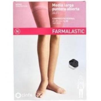 Farmalastic Media Larga Compresión Normal Puntera Abierta Negro Talla Pequeña