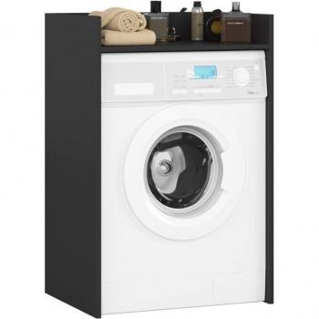 Armario para lavadora Akord Fin Negro 64 cm con estante 64x50x98 cm