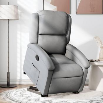 Sillón reclinable elevable de tela gris claro vidaXL