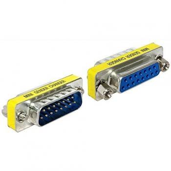 Adaptador VGA Sub-D 15 Pines Macho a Hembra con Protector de Puerto Delock 65481