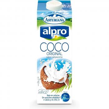 Alpro Central Lechera Asturiana - Bebida de Coco UHT con Arroz, 100% Vegetal, Enriquecida con Calcio, Apta para Veganos, Brik de 1 litro - 1 x 1000ml