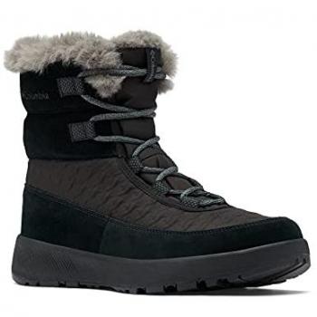Botas de Nieve Columbia Slopeside Peak Luxe negras y gris oscuro para mujer - Talla 39
