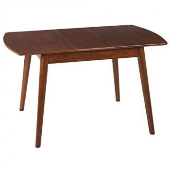 Mesa de Comedor Extensible MDF y Madera de Caucho Oscura 100/130 x 80 cm Toms