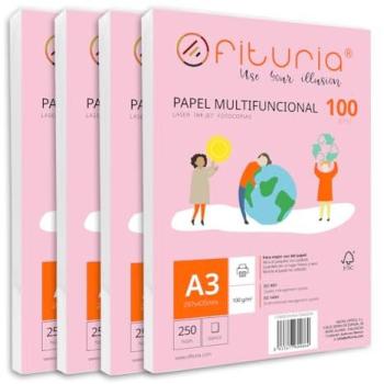 Paquete de Folios A3 100gr - 1000 Hojas Blancas Multifuncionales para Impresoras y Fotocopiadoras