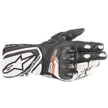 Guantes de motocicleta Alpinestars Stella SP-8 V3 para mujer - Piel de cabra - Protección en nudillos - Certificados CE - Color negro y blanco - Talla XL