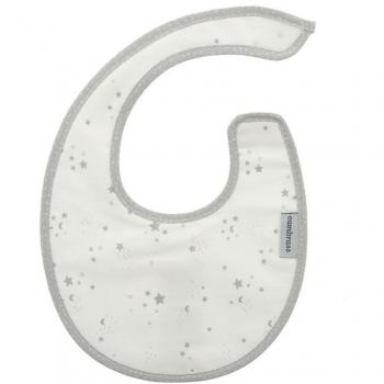Babero Redondo con Velcro Sky Gris/Estrella 16x19 cm