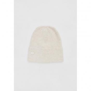 Ecru Ribbed Cap with Plate OS