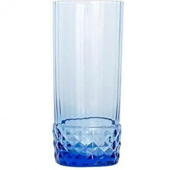 Pack De 6 Vasos America 20'S Bormioli 40Cl Con Relieve Azul