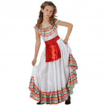 Disfraz de Señorita Mexicana para Niños 3-4 Años - Color Blanco