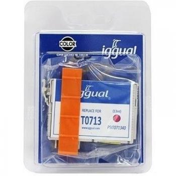 Iggual Epson T0713 - Cartucho reciclado, color magenta