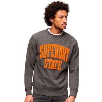 Sudadera Vintage Athletic Gris Sin Capucha para Hombre Superdry 2024, Talla S, Algodón