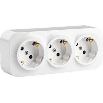 Legrand, Enchufe de Pared 3 Tomas, Triple,Forix, Color Blanco