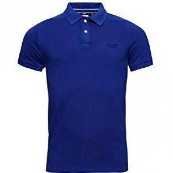 Superdry Vintage Destroyed Short Sleeve Polo Shirt in Supermarine Navy for Men Size S