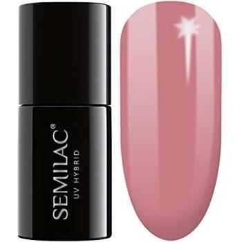 Semilac Esmalte de uñas UV Extend 5 en 1, color beige, 818 marrón y rosa, 7 ml, innovador esmalte de color UV LED para uñas de color intenso, ideal para casa y manicura profesional